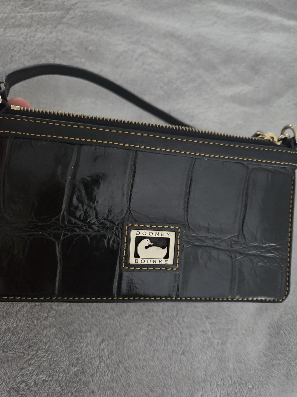 Dooney & Bourke Black Croc-Embossed Wristlet - Picture 2 of 7